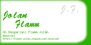 jolan flamm business card