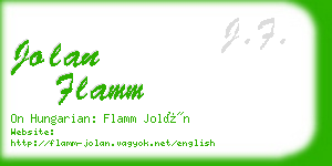 jolan flamm business card